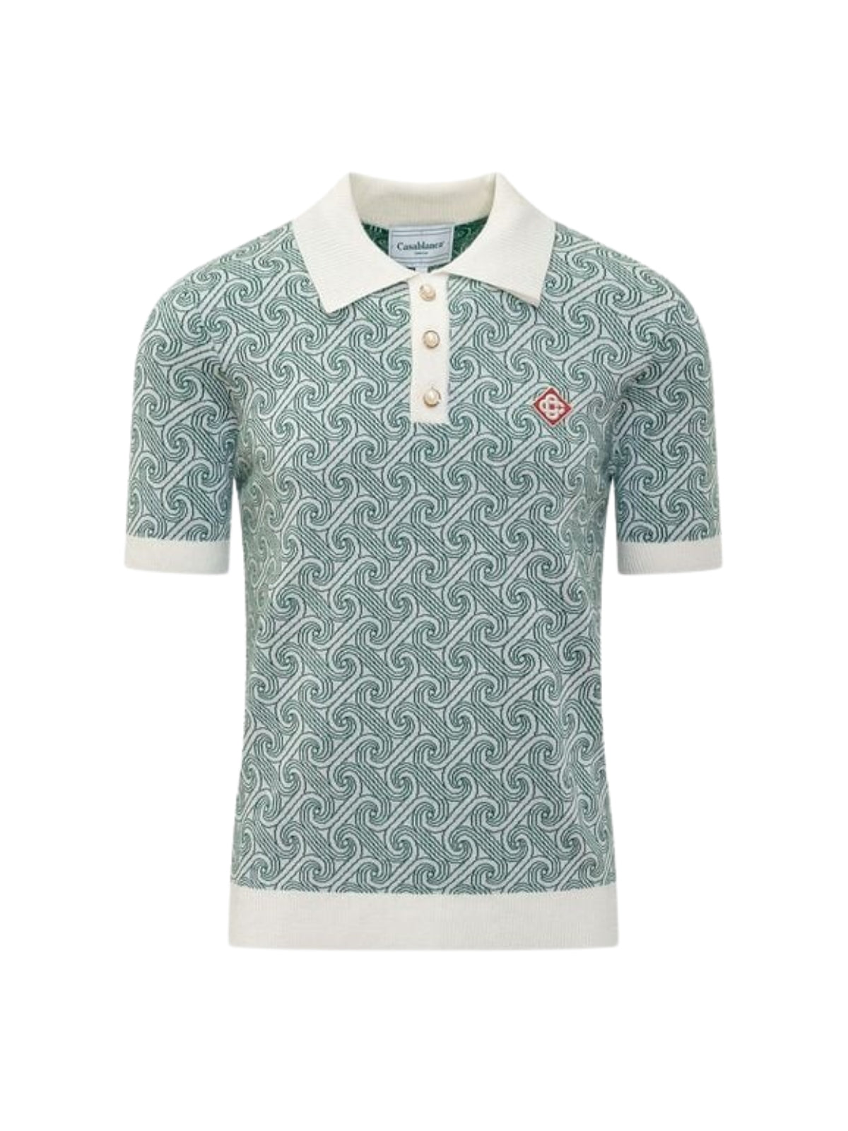 Casablanca Golfer Jacquard Monogram Green-White