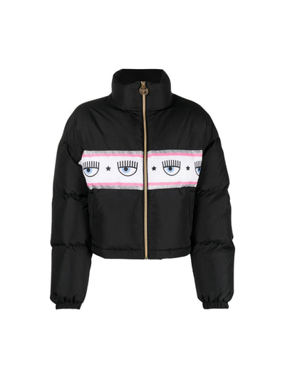 Chiara Ferragni Jacket Puffer Logo Print Black
