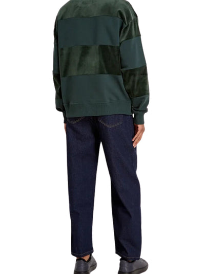 Drole De Monsieur Sweater Stripe Logo Dark Green