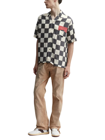 Rhude Shirt Checkered Ivory-Black-Red