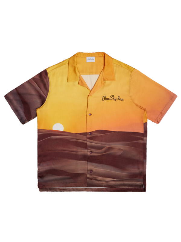 Blue Sky Inn Shirt Sand Dunes Logo Brown-Mustard