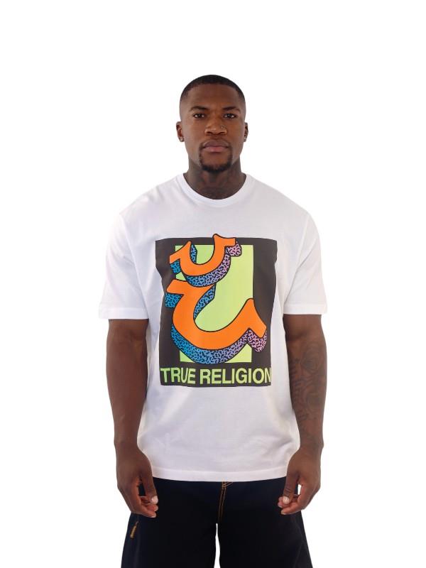 True Religion T-Shirt Relaxed Double Retro Optic White