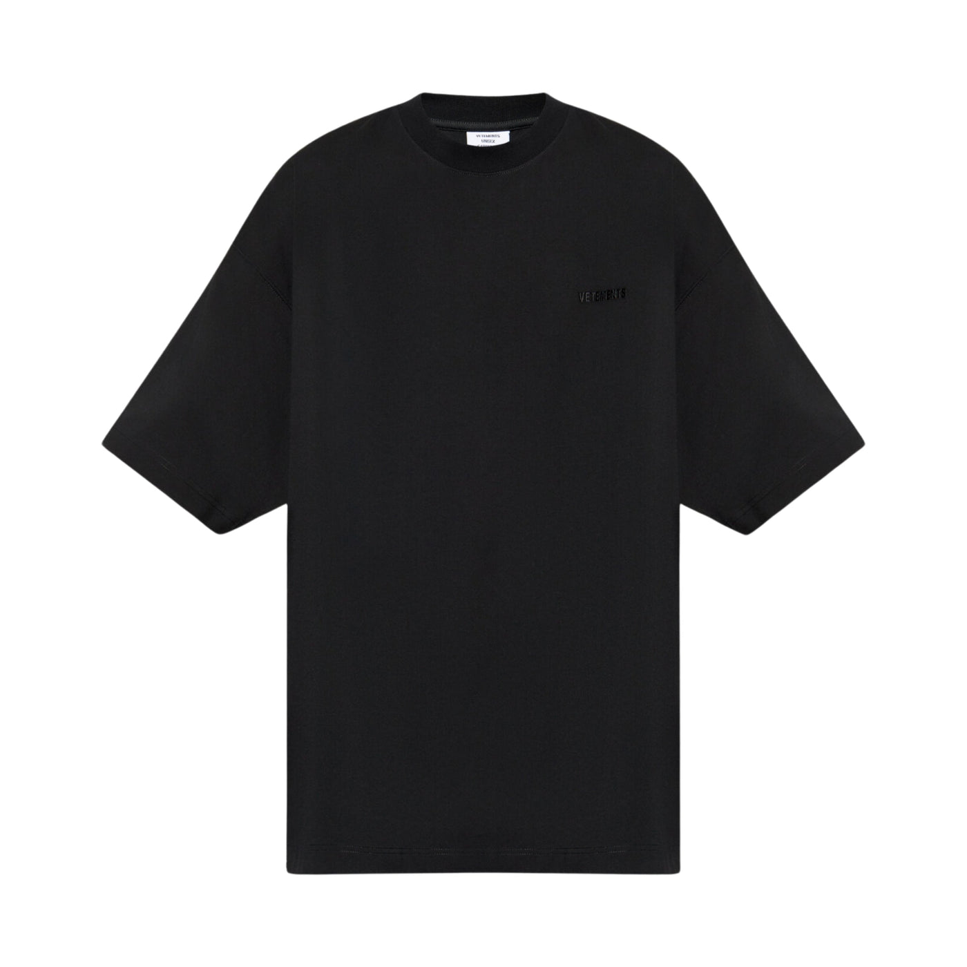 Vetements T-Shirt Embroidered Logo Oversized Black