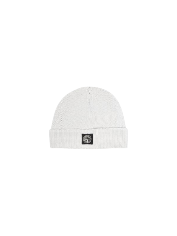 Stone Island Beanie Logo White
