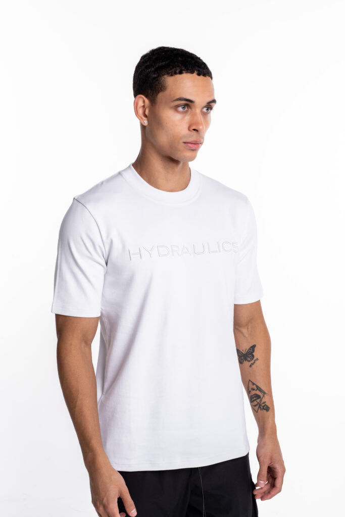 Hydraulics regular tonal 3D embroidered logo tee white AW25RGFIT White